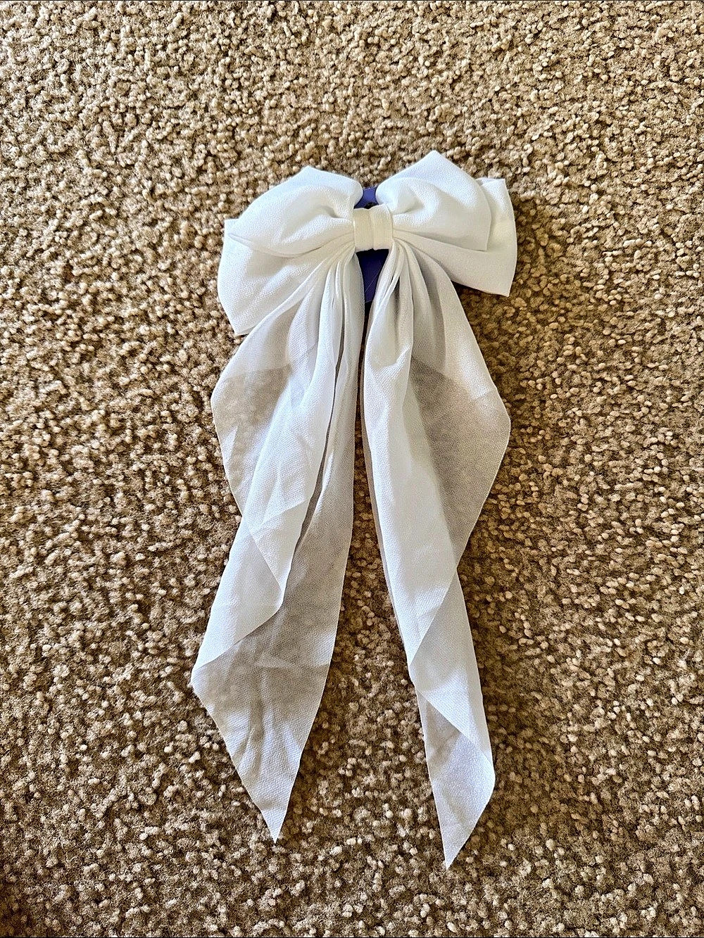 Claire's White Chiffon Long Bow Hair Clip